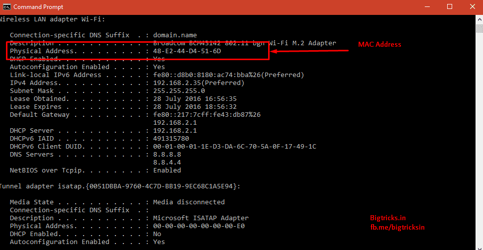 How To view Mac Address