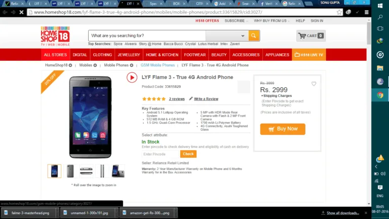 Reliance LYF 4G Smart Phone for just 2999₹ + 3 Months free Unlimited 4G Access & Voice calls