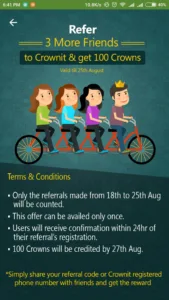 (Live Again) Crownit App : Get Rs 100 Amazon  Gift Voucher By Referring 3 Friends