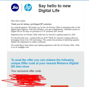HP Jio Offer: Jio 4g Sim free For Hp Customers With Jiofi Devices 2 jio offer