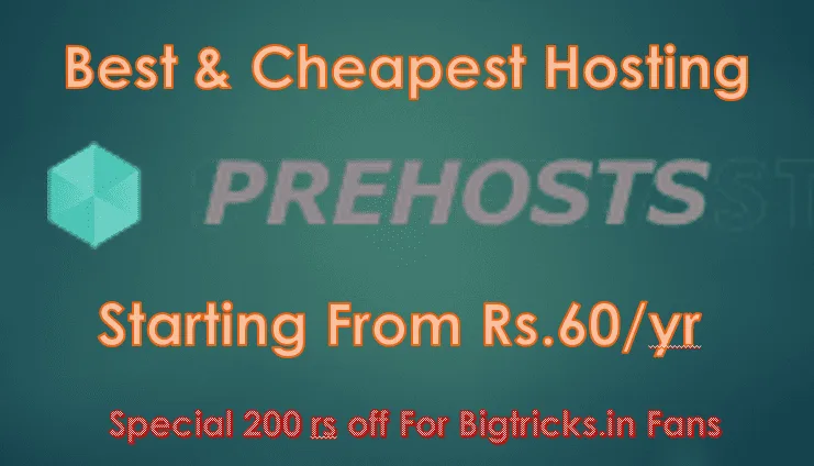 Prehosts hosting Cheapest Premium hosting  Starting from Rs. 60 per year