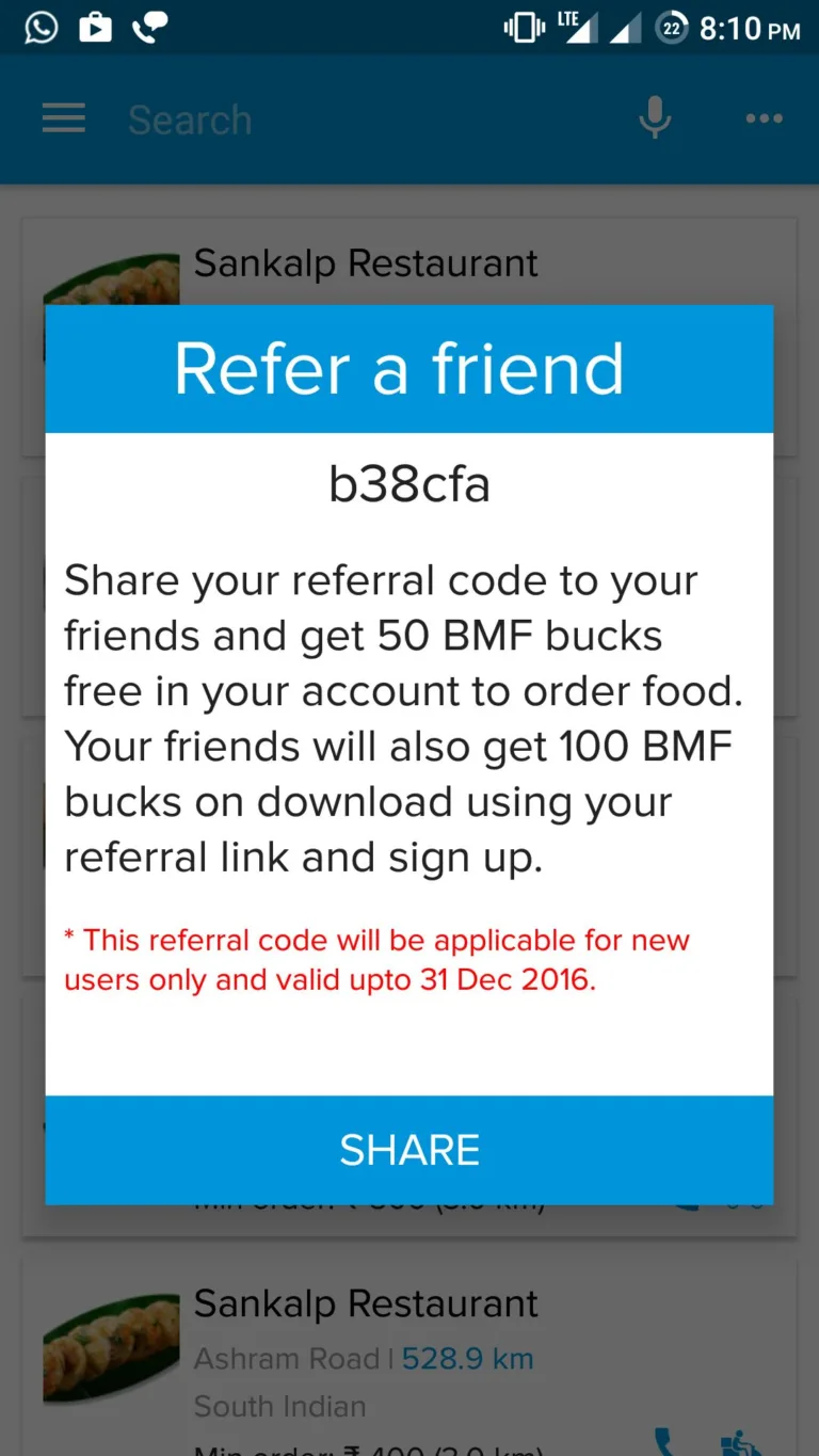 BookMyFood : Signup And And Get Rs.100 In Wallet + Rs. 50 Per Refer