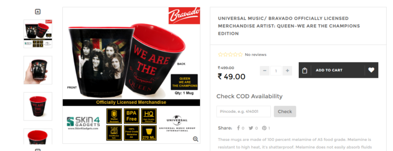 Skin4Gadgets : Buy Printed Mug At Rs. 49 Only ( No Delivery Charge )