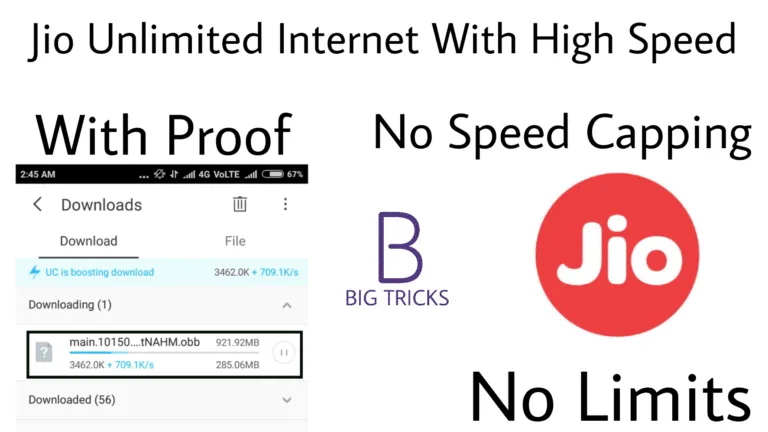 Jio Unlimited 4G  Data Hours With Speed 4mbps + No 1GB/4GB Limits ( Video Proof Added )