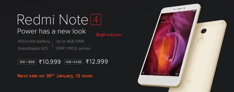 (Sale At 12.00 PM)Buy Redmi Note 4 at Rs 10999 Onwards – Flipkart