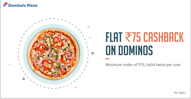 Dominos Freecharge Offers : Get 100% Cashback on Dominos With Freecharge Valid Two times Per User