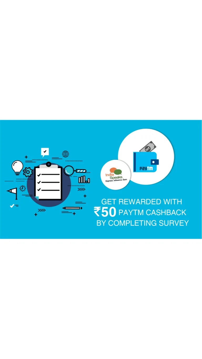 (Back Again) Indiaspeaks Paytm Offer – Get Rs.50 Cash Free For Completing a Survey