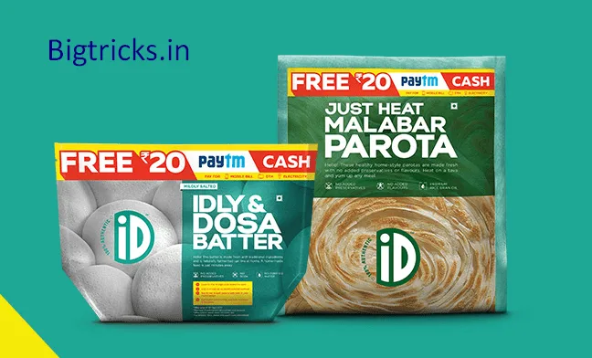 iD Fresh Food Offer : Rs. 20 Paytm Cash With Every Pack
