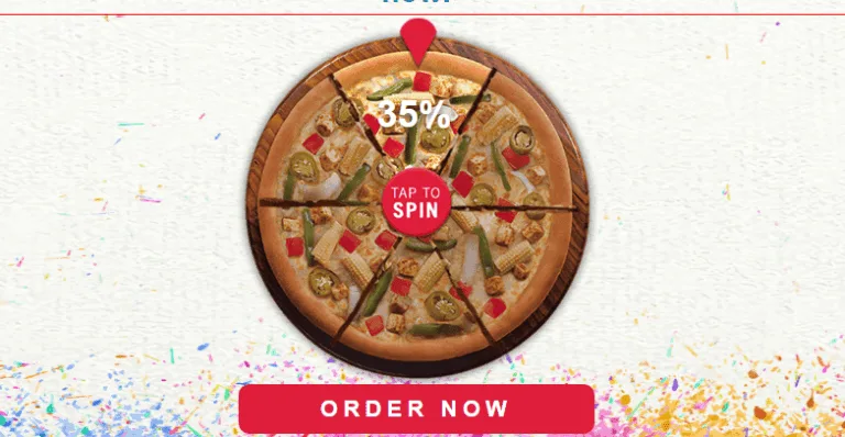 Domino’s Spin & win : Spin and Get upto 40% off Discount coupon for free