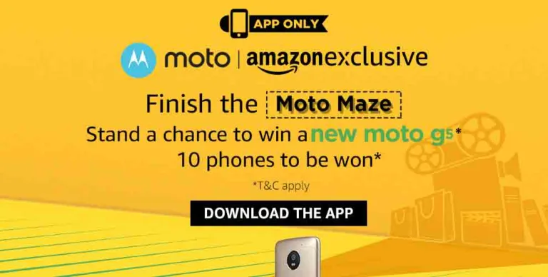 (Answers added) Amazon Moto Maze : Find Products from Clues and Win Moto G5