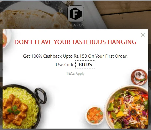 Faasos Offer- Get Upto Rs. 150 Cashback on Your First Transaction