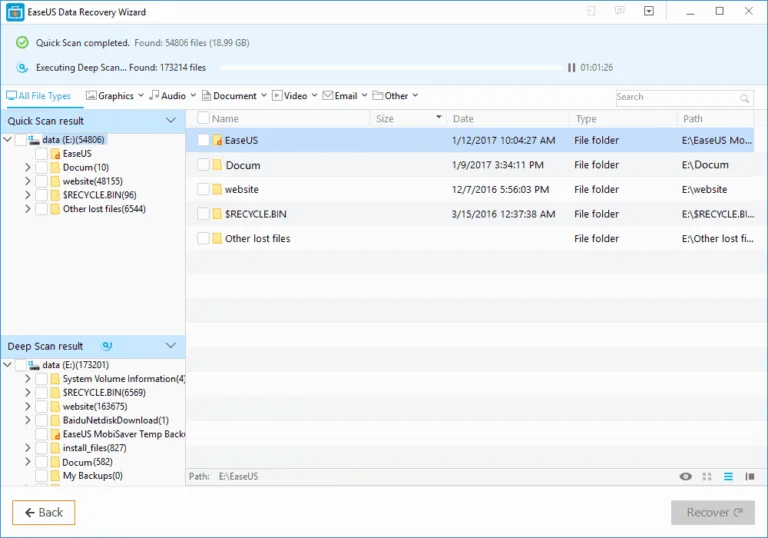 Recover Your Deleted Files Easily Using EaseUS Recovery Wizard