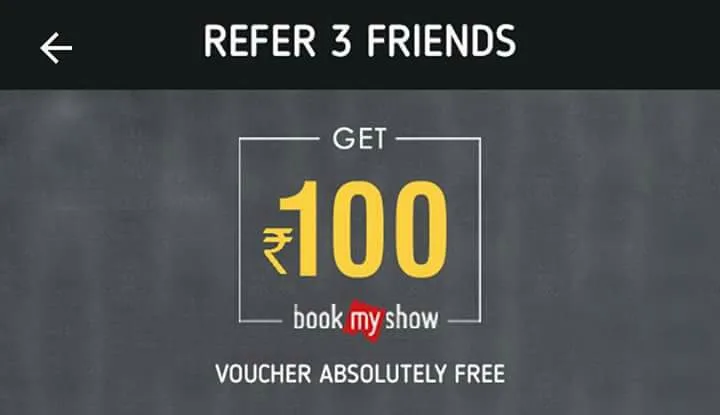 Crownit App – Free Rs.100 BMS voucher on refering 3 friends