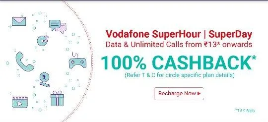 Phonepe Vodafone offer: Get 100% cashback On Vodafone Recharges