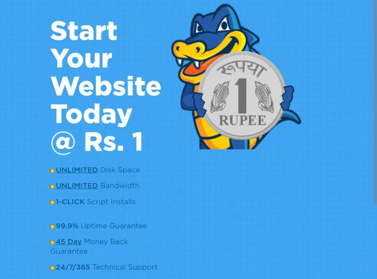 HostGator Plan- Get 1 Month Web Hosting at Just Rs 1 Only {Limited}