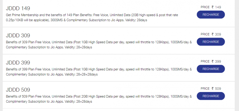 Jio new Tariff Plan Launched -Check Latest Jio Plan For Prime and Users