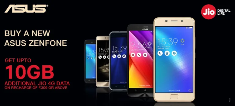 Jio Asus Offer: Get up to100 GB  extra Data on Your Asus Phones With Jio