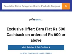 Printvenue Loot - Buy Anything In Rs. 400 And Above and Get Rs.500 Cashback on Cashkaro+Rs.100 On Signup 29 3