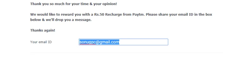 (UNVERIFIED) Complete a Survey and Get Rs.50 Paytm cash