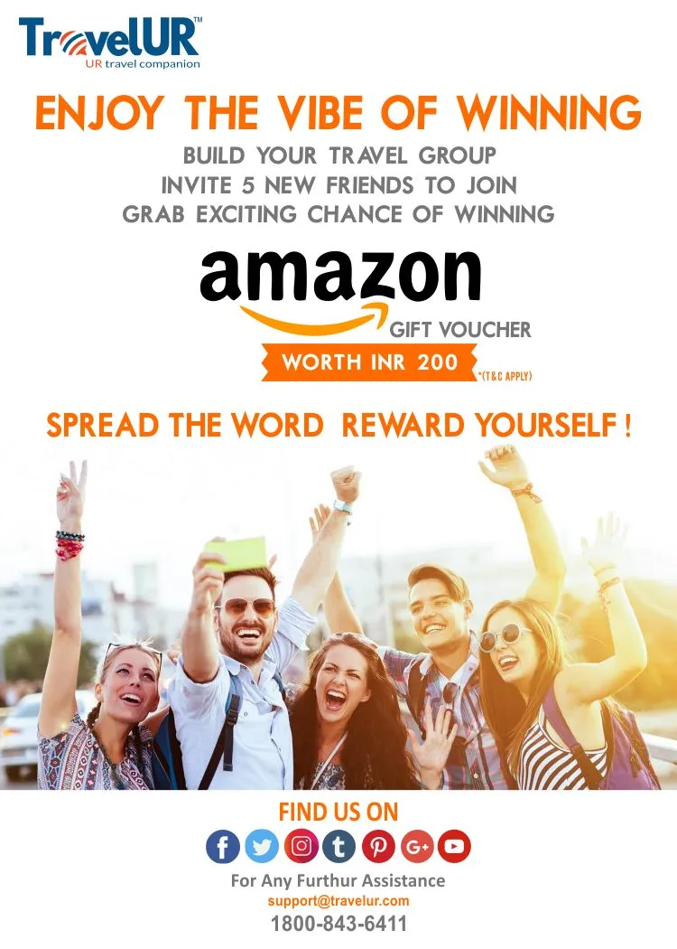 Travelur.com: Refer 5 Friends And Get Rs.200 Amazon Voucher For Free
