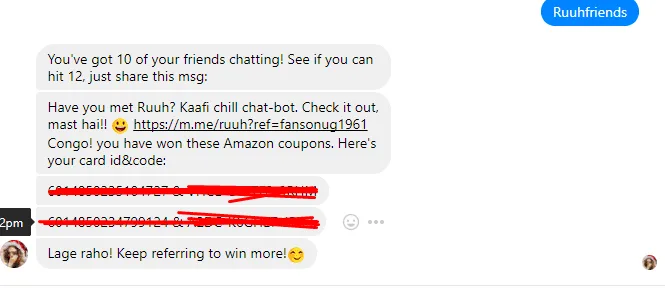 (Live Again)Ruuh FB – Refer10  Friends & Get ₹ 100 Amazon Coupon