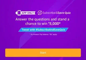 (Answers)Amazon Subscribe & Save Quiz win Rs.5000