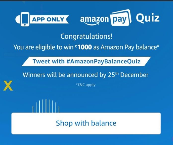 [7 Dec Answers] Amazon Pay Quiz Answer Win Rs 1000 Pay Balance Bigtricks.in