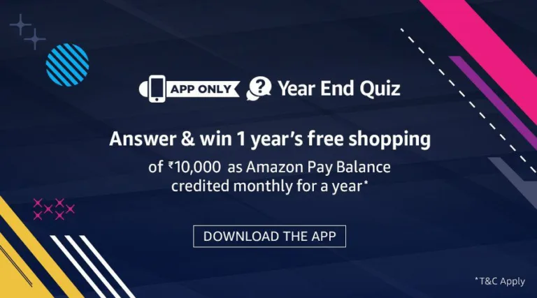 [Answers]Amazon Year End Quiz: Answer & Win Free 1 year Shopping from Amazon