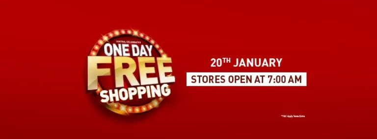 Central Free Shopping: Shop For Rs.12000 and pay Rs.6000+Rs.6000Cashback