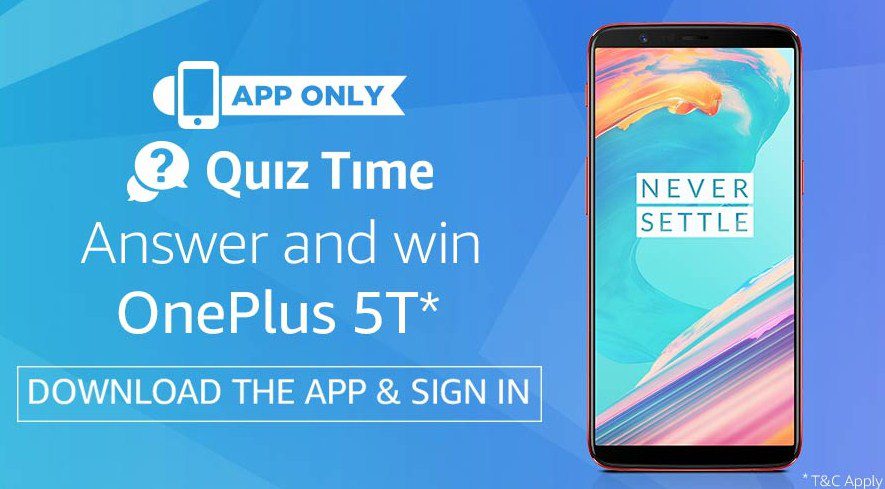 Amazon oneplus 5t quz answers