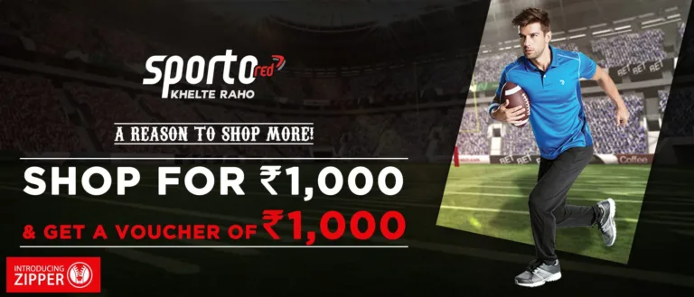 Sporto Red Loot:Shop For Rs.1000 & Get Rs.1000 Gift Voucher+Rs.350 Paytm cash From Bigtricks