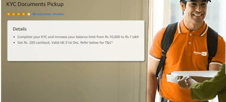 Complete Amazon Doorstep KYC & Get Rs.200 Cashback