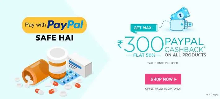 Netmeds Paypal Offer: Get 50% Cashback On All Orders at Netmeds only for Today