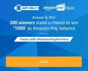 Amazon Pay Quiz – Answer & Win ₹ 1000 Amazon Pay Balance