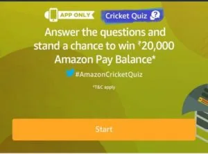[Day-2 Answers] Amazon Cricket Quiz : Answer & Win Rs.20,000 Amazon Pay Balance