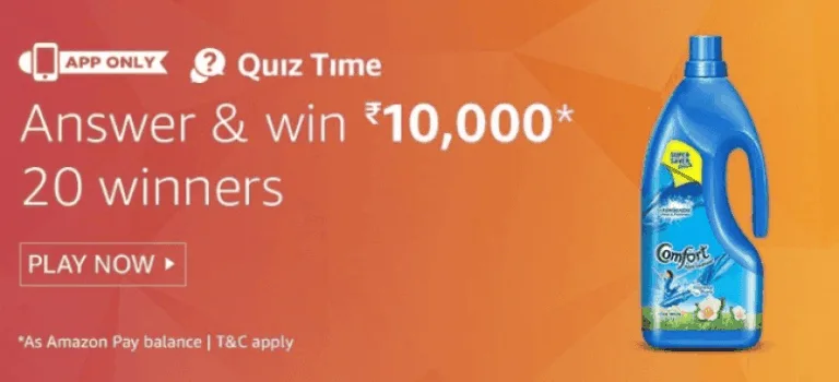 Amazon 16th September Quiz Answers – Answer & Win Rs.15000 Amazon Pay Balance
