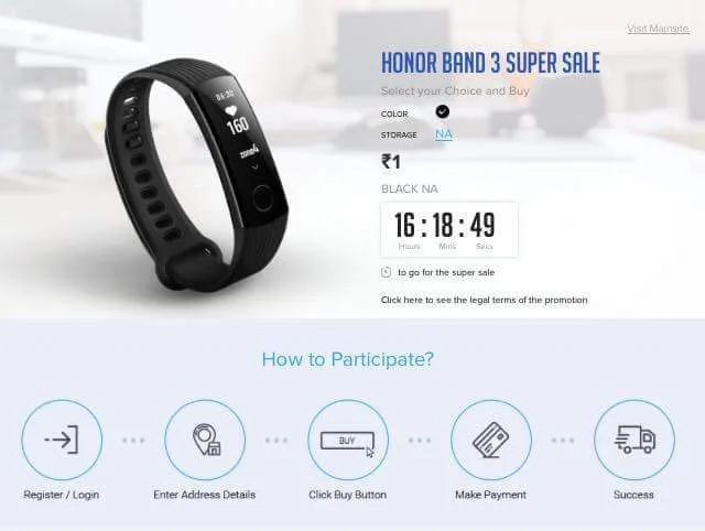(Sale Starts at 3PM)Honor Band 3 Rs.1 Flash Sale – Get Honor Band 3 At Just Rs.1 Worth Rs.2799