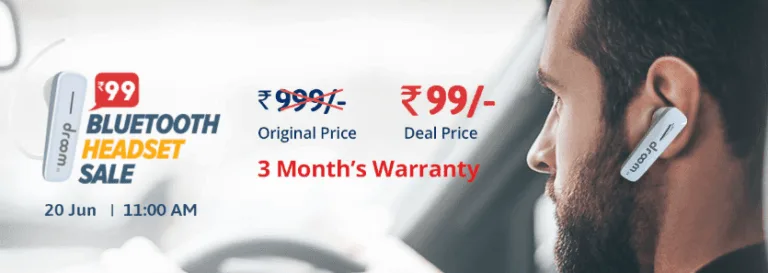 (Live Now) Droom Bluetooth Sale – Droom Bluetooth at Rs.99 Wirth Rs.999