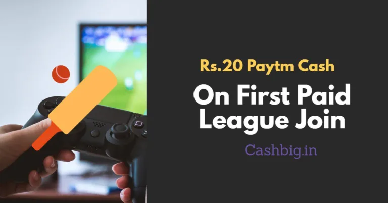 Cashbig Spartan League Offer – Join any League Of Rs.5 or More & Get Rs.20 Paytm Cash Instantly