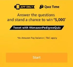 (Answers Added)Amazon Pedigree Quiz – Answer & get a Chance to Win Rs.5000
