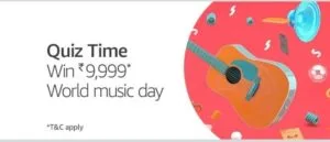 (Answers)Amazon World Music Day Quiz : Answer & Win Rs.9999 Amazon