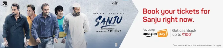 Sanju Movie offer – Get 50% Cashback on Ticket Booking at BookmyShow