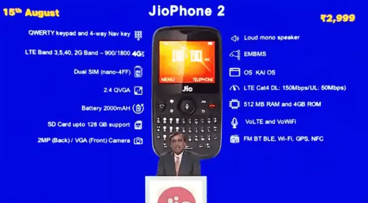 Jio Phone 2 – Buy Jio Phone 2 at Rs.2,999 Flash Sale on 16th August 12 PM