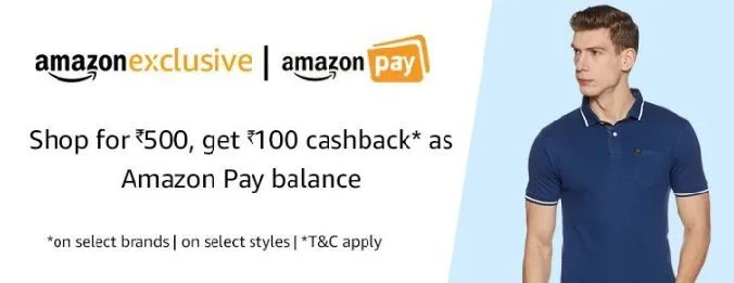 (Selected Brands)Amazon Pay Wallet Cashback-Shop for Rs 500 and get Rs 100 cashback