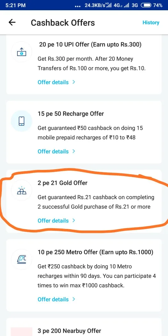 Paytm Gold Offer – Get Rs 20 cashback on Gold Purchase of Rs.20 For New users