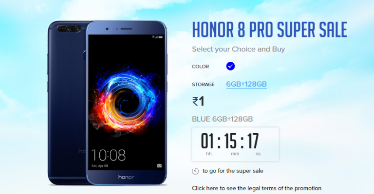 (Over) Honor Rs 1 Sale: Get Honor 8 Pro Smartphone worth Rs 29,999 at Rs 1
