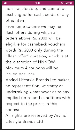 (OVER)NNNow Loot – Get 100% Cashback on Every order between 10PM – 12AM 10th August