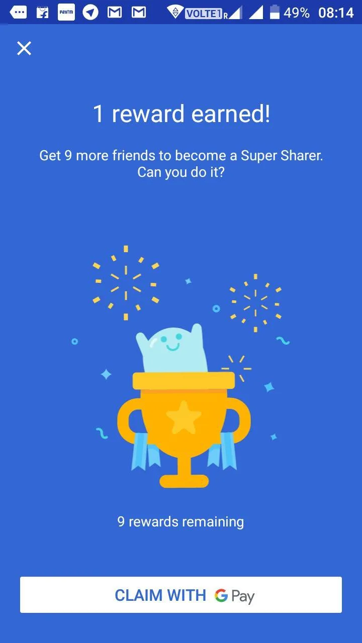 Proof – Files Go App – Get Google Pay(Tez )Scratch Card Free for File Transfer