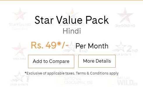 Star Value Pack – Channels List & How to Activate For Rs.49