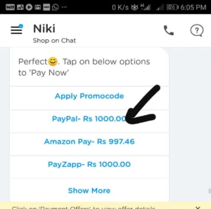 Niki Paypal offer - Get Flipkart Voucher worth Rs.1000 at Just Rs.500 Only 2 paypal